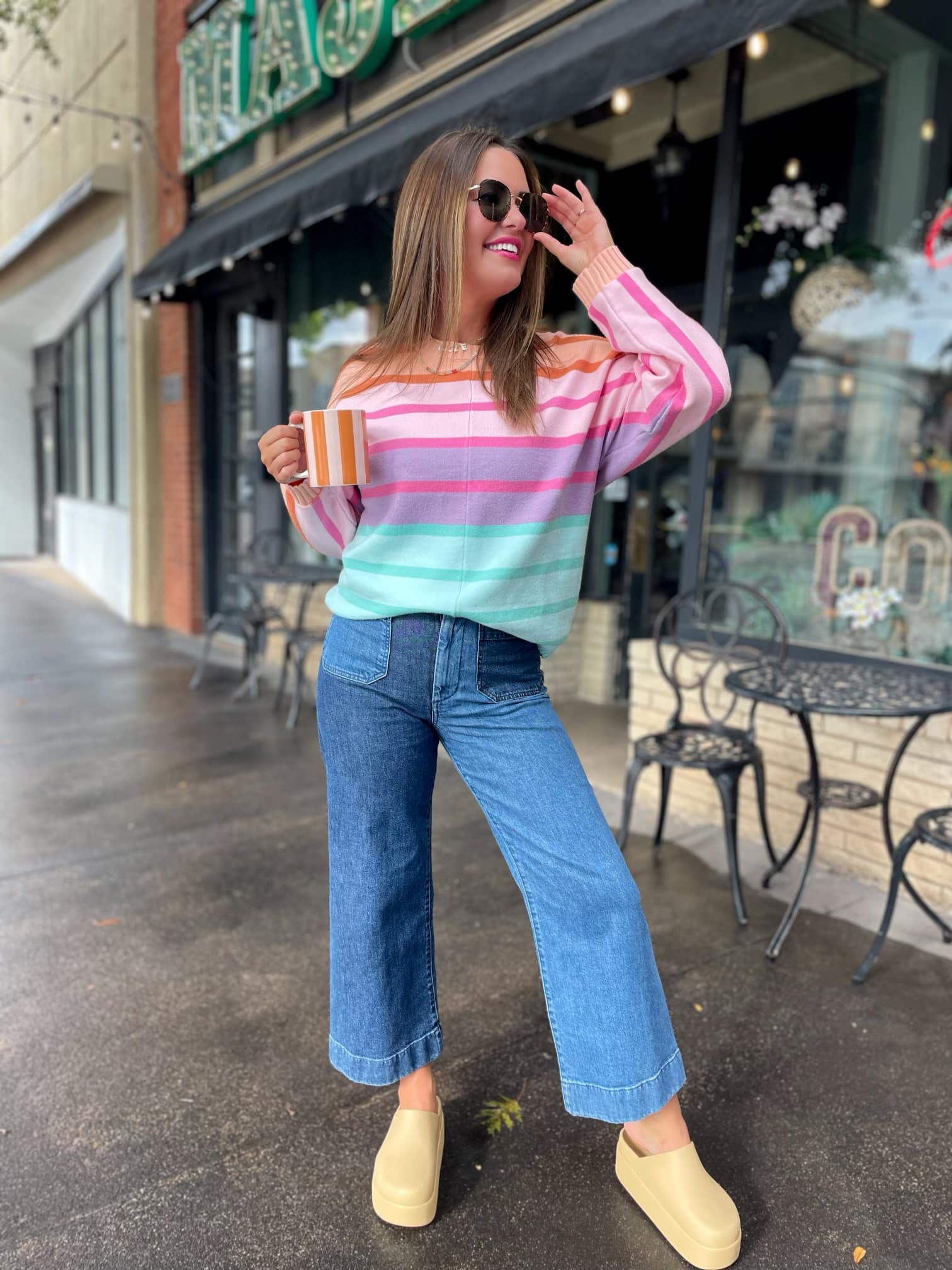 PREORDER: Over The Rainbow Striped Sweater    Womens Ave Shops- Tilden Co.