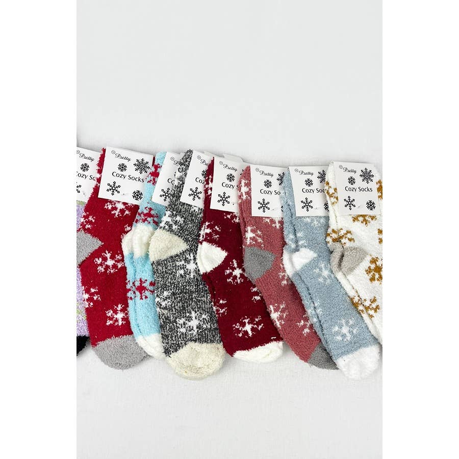 Soft Textured SnowFlake Cozy Socks    Socks Love and Repeat- Tilden Co.