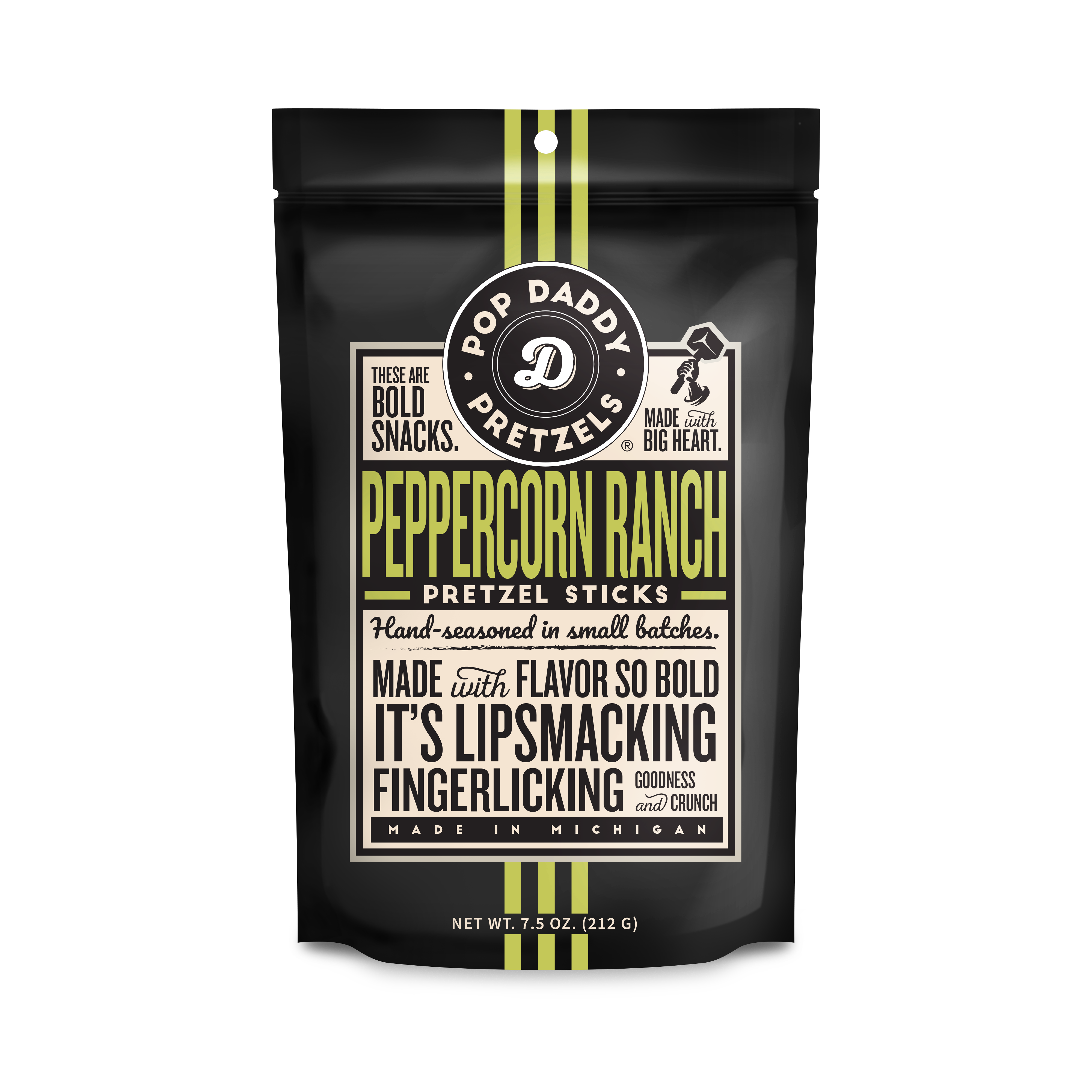 Pop Daddy – Peppercorn Ranch Seasoned Pretzels 7.5oz Pop Daddy Snacks- Tilden Co.