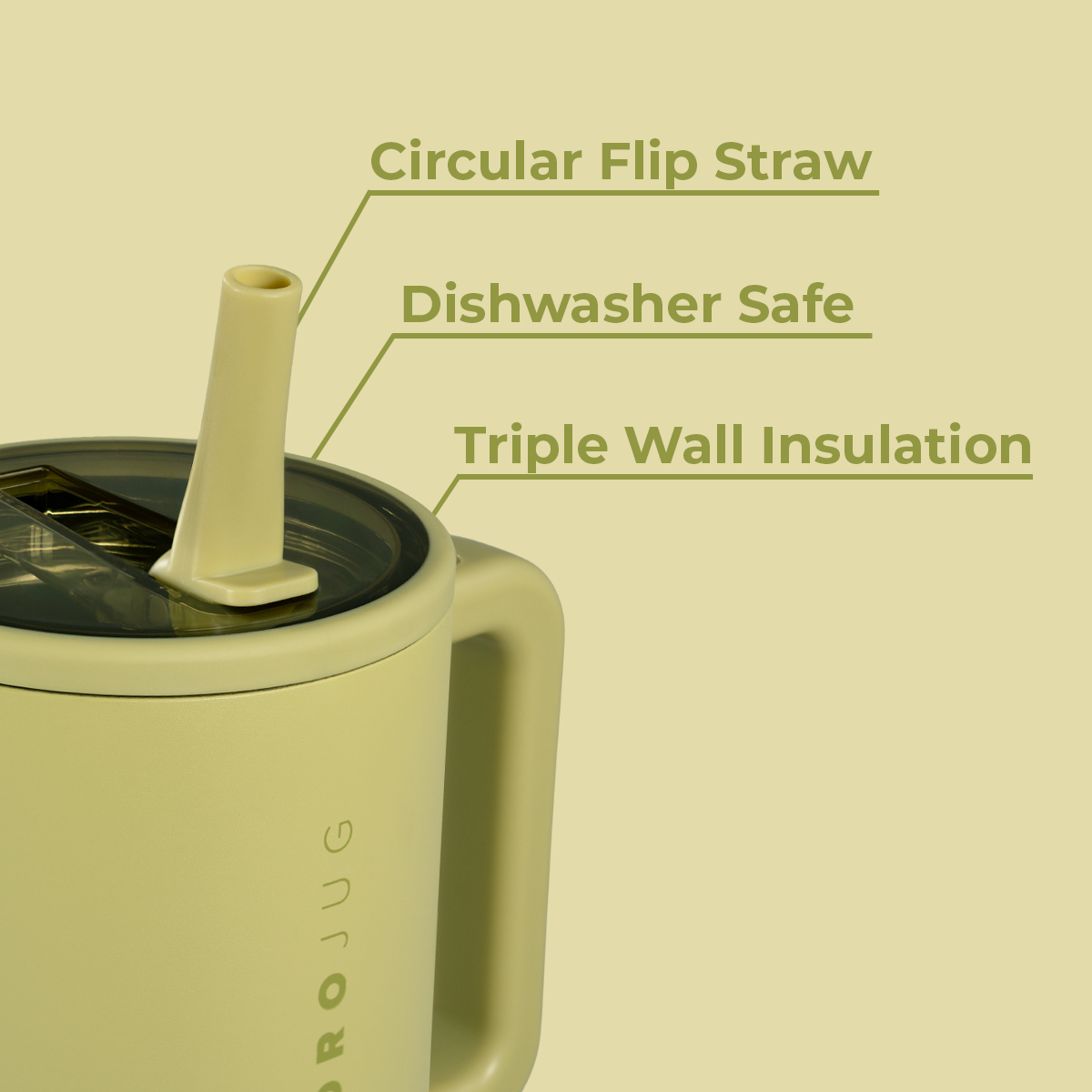 Olive 40oz HydroJug Traveler tumbler HydroJug- Tilden Co.