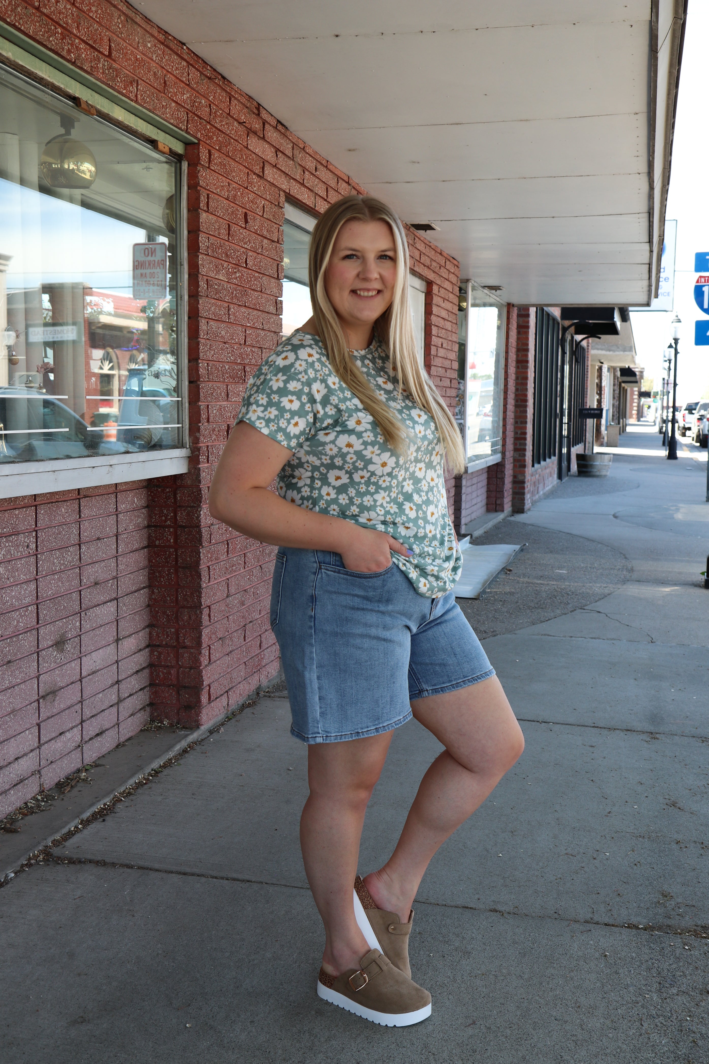 Bermuda Denim Mom Shorts Bermuda Shorts AnnieWear- Tilden Co.
