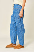 Polka Dot Barrel Denim Pants Casual Pants Aaron & Amber- Tilden Co.