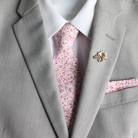 Blaine Pink Floral Skinny Tie    necktie Tie Mood- Tilden Co.