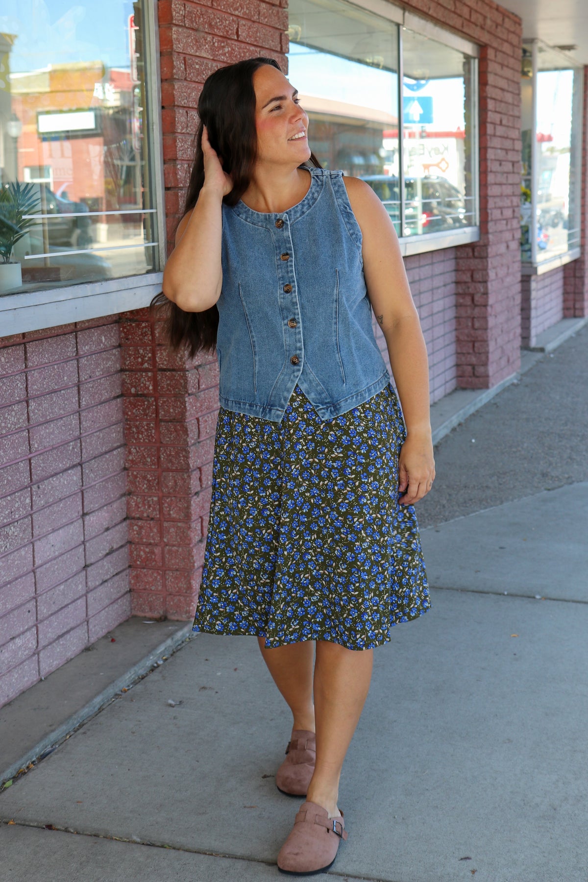 Tailored Vest in Blue Haze Vest Mikarose- Tilden Co.