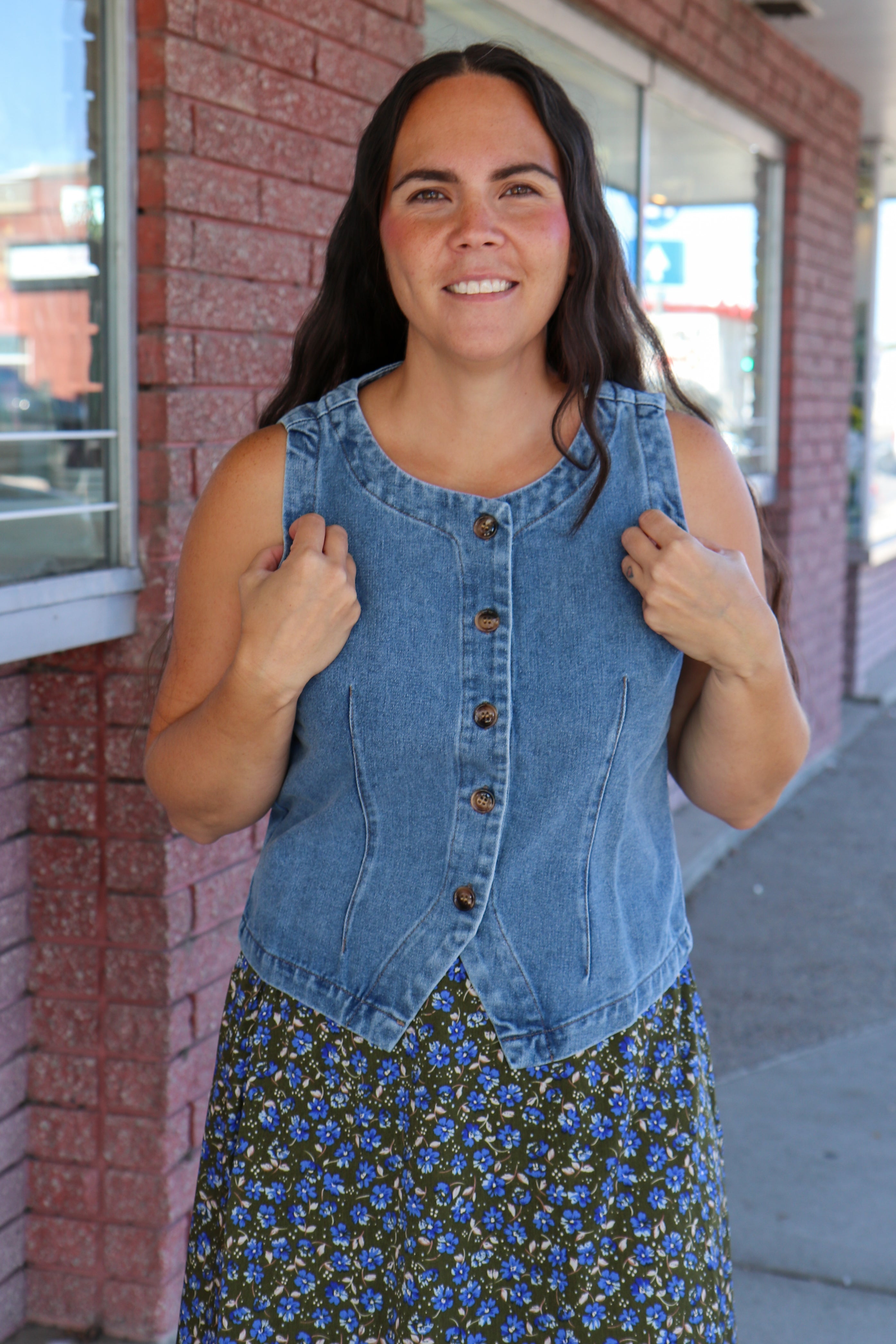 Tailored Vest in Blue Haze Vest Mikarose- Tilden Co.