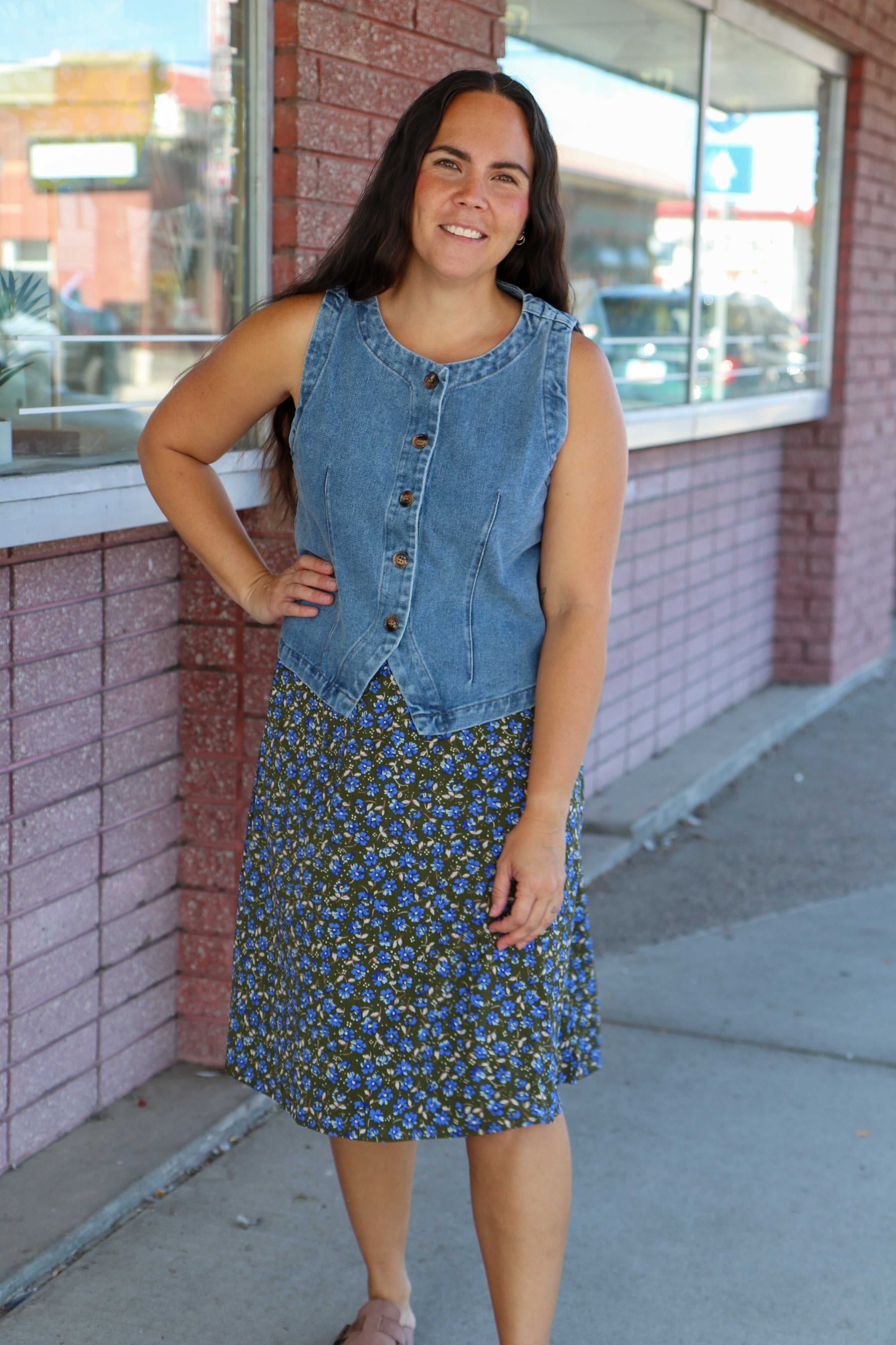 Tailored Vest in Blue Haze Vest Mikarose- Tilden Co.