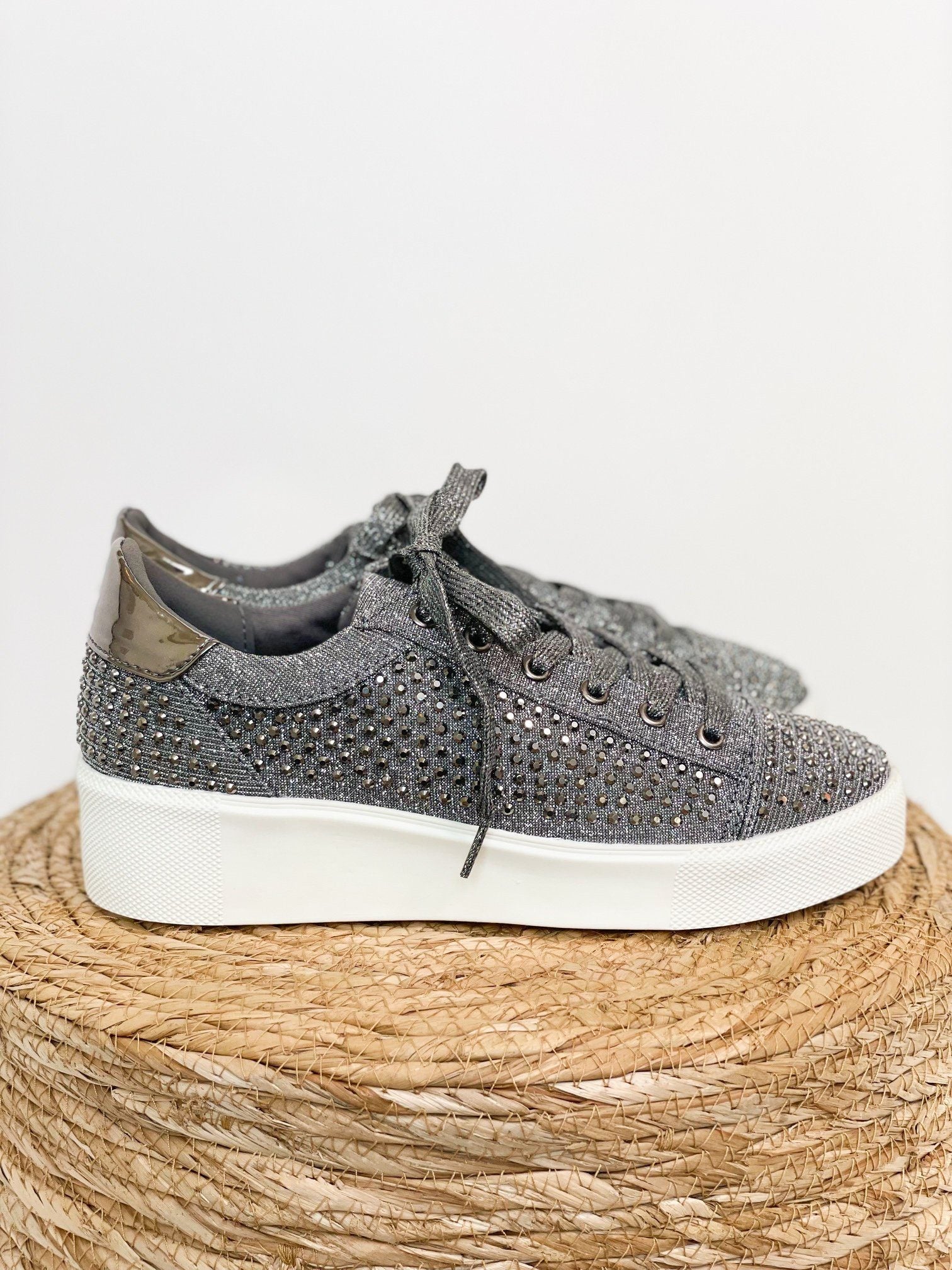 Diva Sneaker in Pewter 120 Sneakers Naughty Monkey- Tilden Co.