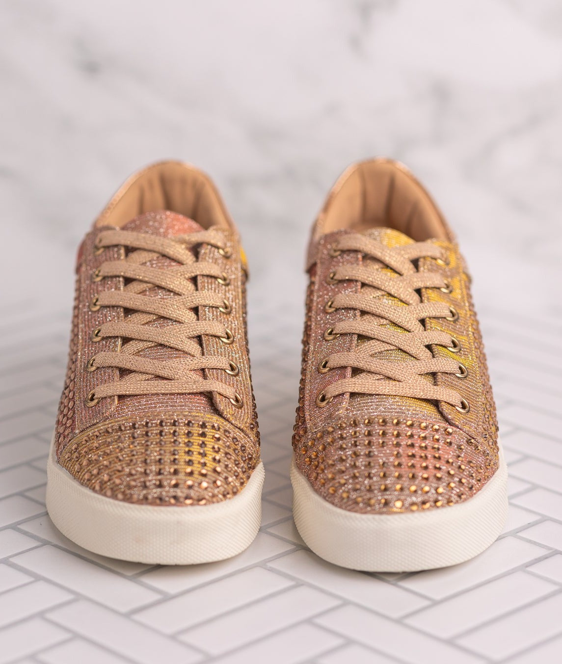 Diva Sneaker in Rose Gold 120 Sneakers Naughty Monkey- Tilden Co.