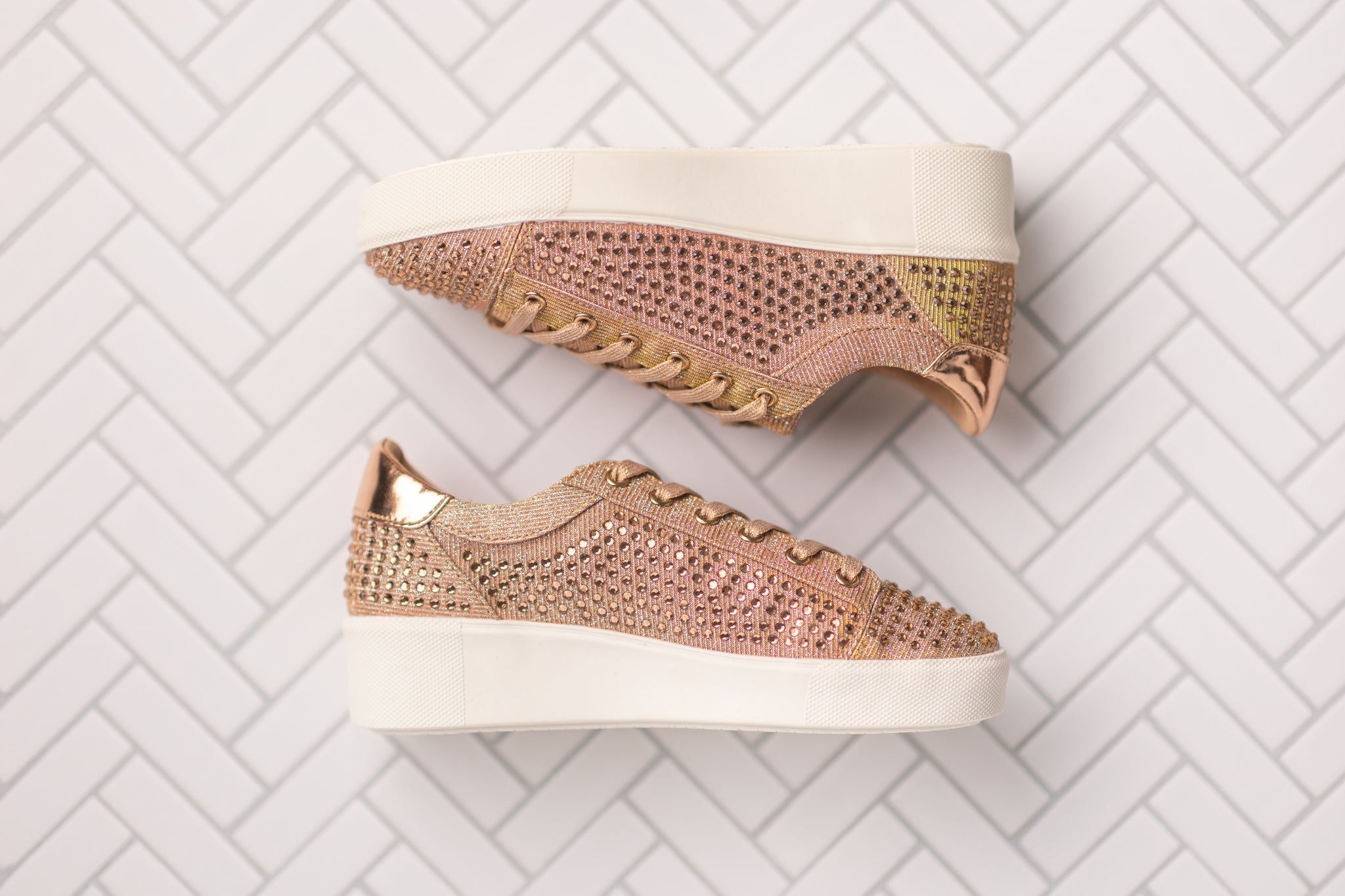 Diva Sneaker in Rose Gold 120 Sneakers Naughty Monkey- Tilden Co.