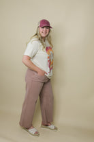 High Rise Crop Wide Leg Jean jeans Tea n Rose- Tilden Co.