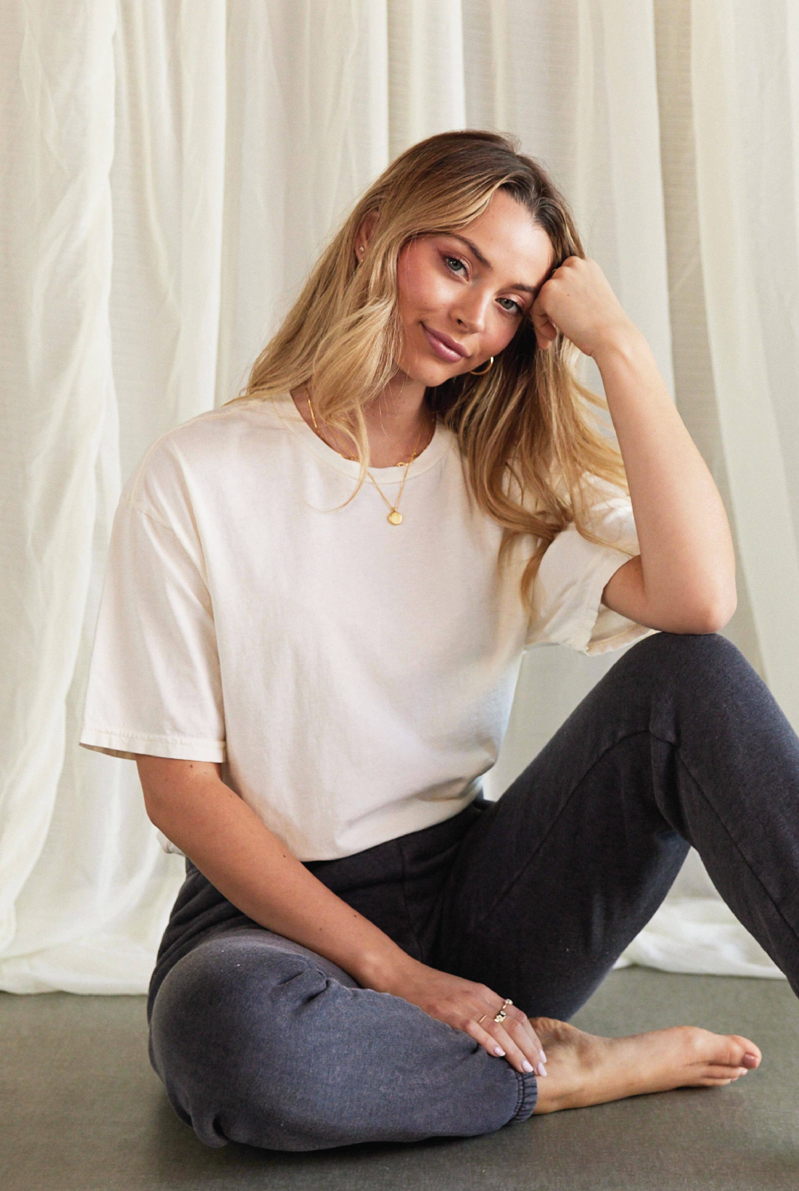 Mineral Washed Basic Tee T-Shirt OAT COLLECTIVE- Tilden Co.