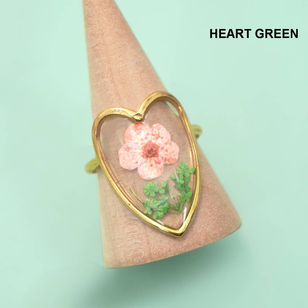 18K Stainless Steel Pressed Flower Ring | 40R104 JOSSLYN by wall to wall- Tilden Co.
