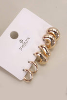 BUBBLE HOOP HUGGIE TRIO EARRINGS Gold Gold JOSSLYN by wall to wall- Tilden Co.