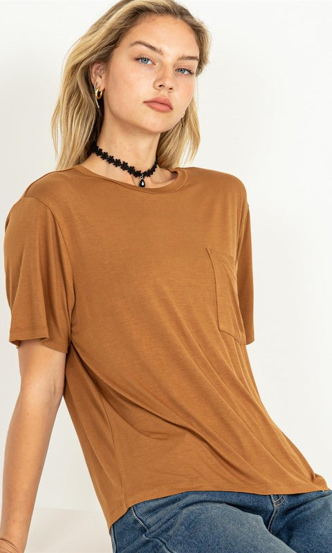 Wonderful Intentions Oversized Pocket Tee Pale Brown / Small Pale Brown Small Shirts & Tops HYFVE- Tilden Co.