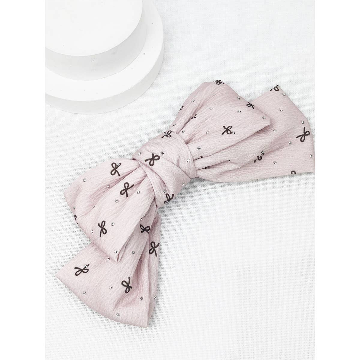 Bow Print Double Layered Bow Clips Love and Repeat- Tilden Co.