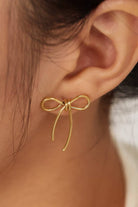 18K Stainless Steel Bow Earrings JOSSLYN by wall to wall- Tilden Co.
