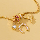 Western Rhinestone Horseshoe Charm Necklace | 80N93236 necklace JOSSLYN by wall to wall- Tilden Co.
