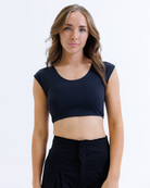 Contour Demi Tee - Smoothing Layering Tee Black / S Black S Downeast- Tilden Co.