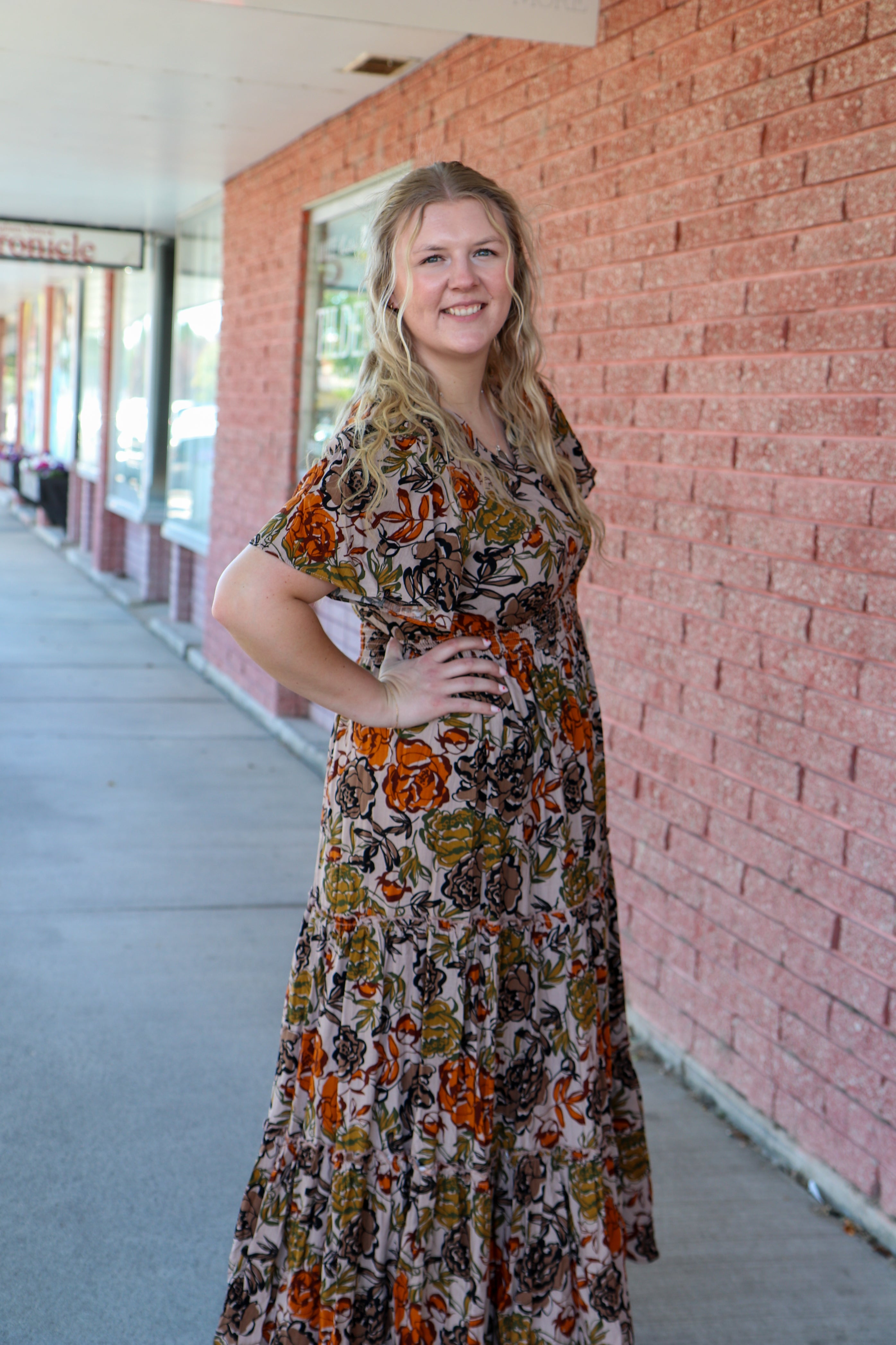 The Eden Dress in Fall Petalwork Shirts & Tops Mikarose- Tilden Co.
