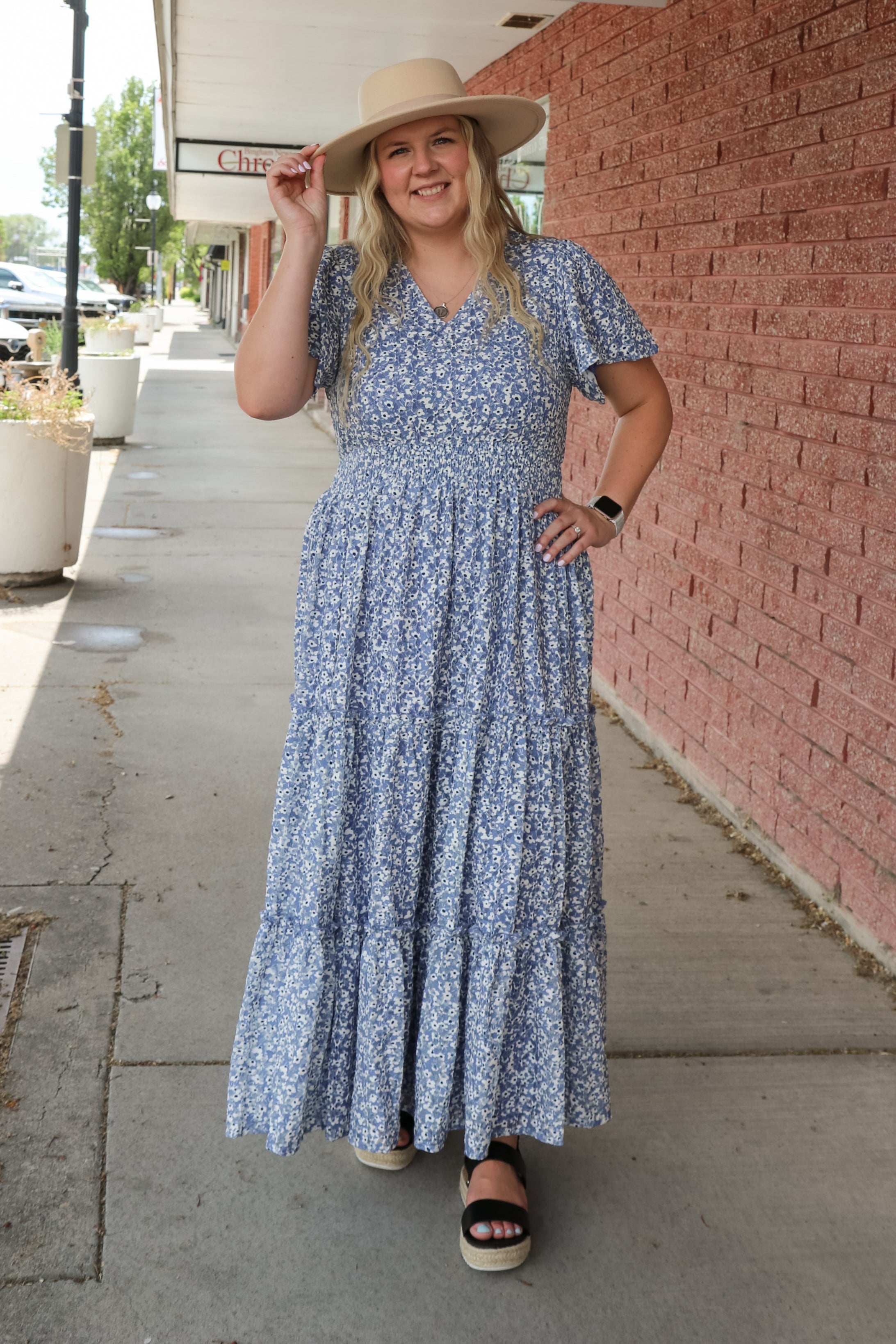The Eden Dress in Chambray Mist Dress Mikarose- Tilden Co.