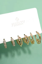 TRIO HUGGIE HOOP RHINESTONE TITANIUM POST EARRINGS | 80E5807 GOLD GOLD JOSSLYN by wall to wall- Tilden Co.