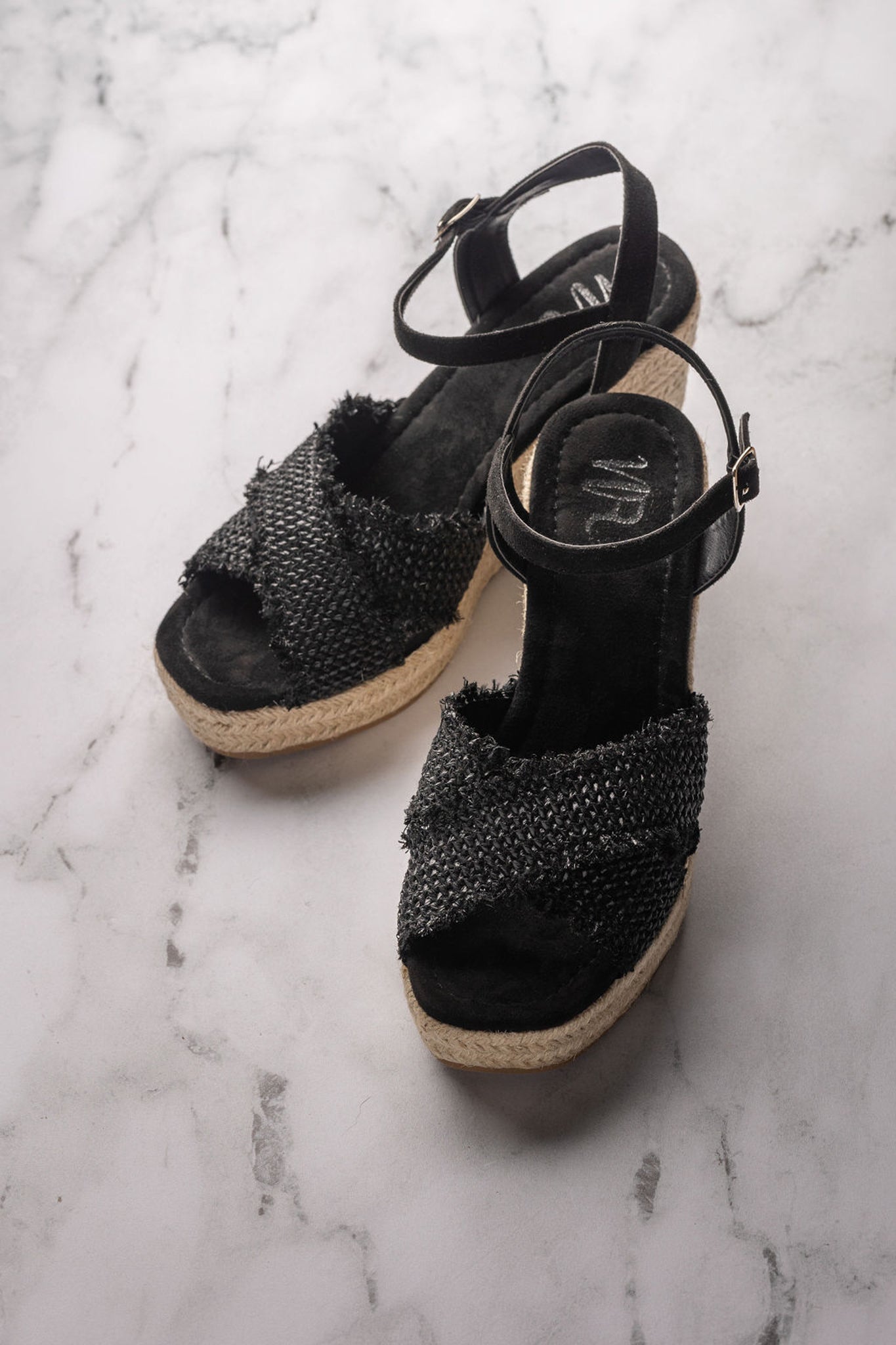 Elinor Wedge in Black Shoes Ave Shops- Tilden Co.