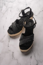 Elinor Wedge in Black Shoes Ave Shops- Tilden Co.