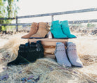 Elsa Leather Ankle Boot in Teal Shoes Ave Shops- Tilden Co.