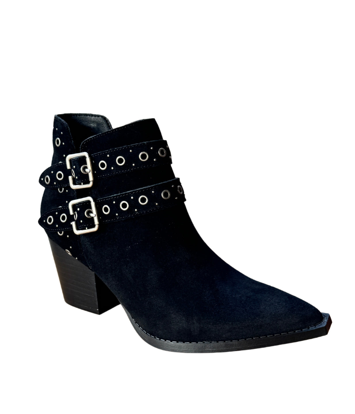 Elsa Leather Ankle Boot in Black 100 Western Boots Naughty Monkey- Tilden Co.