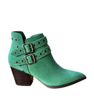 Elsa Leather Ankle Boot in Teal Shoes Ave Shops- Tilden Co.