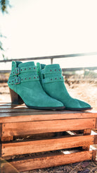 Elsa Leather Ankle Boot in Teal Shoes Ave Shops- Tilden Co.