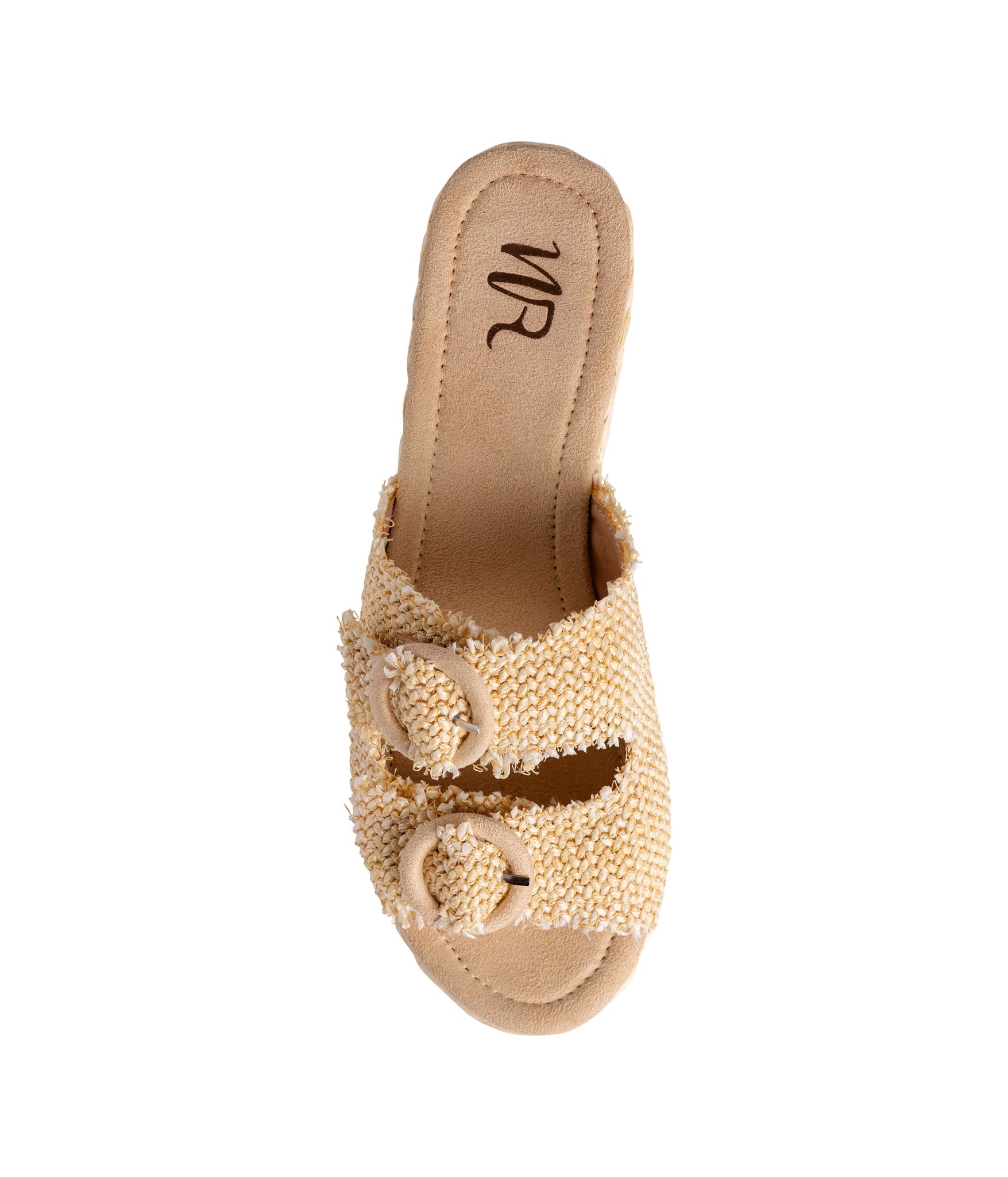 Eriwen Buckle Wedge in Cream 140 Wedges Naughty Monkey- Tilden Co.