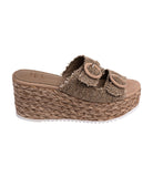 Eriwen Buckle Wedge in Taupe    Shoes Ave Shops- Tilden Co.