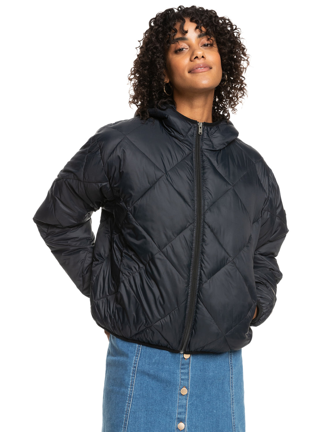 Wind Swept Lightweight Packable Padded Hooded Jacket    Coat Roxy- Tilden Co.