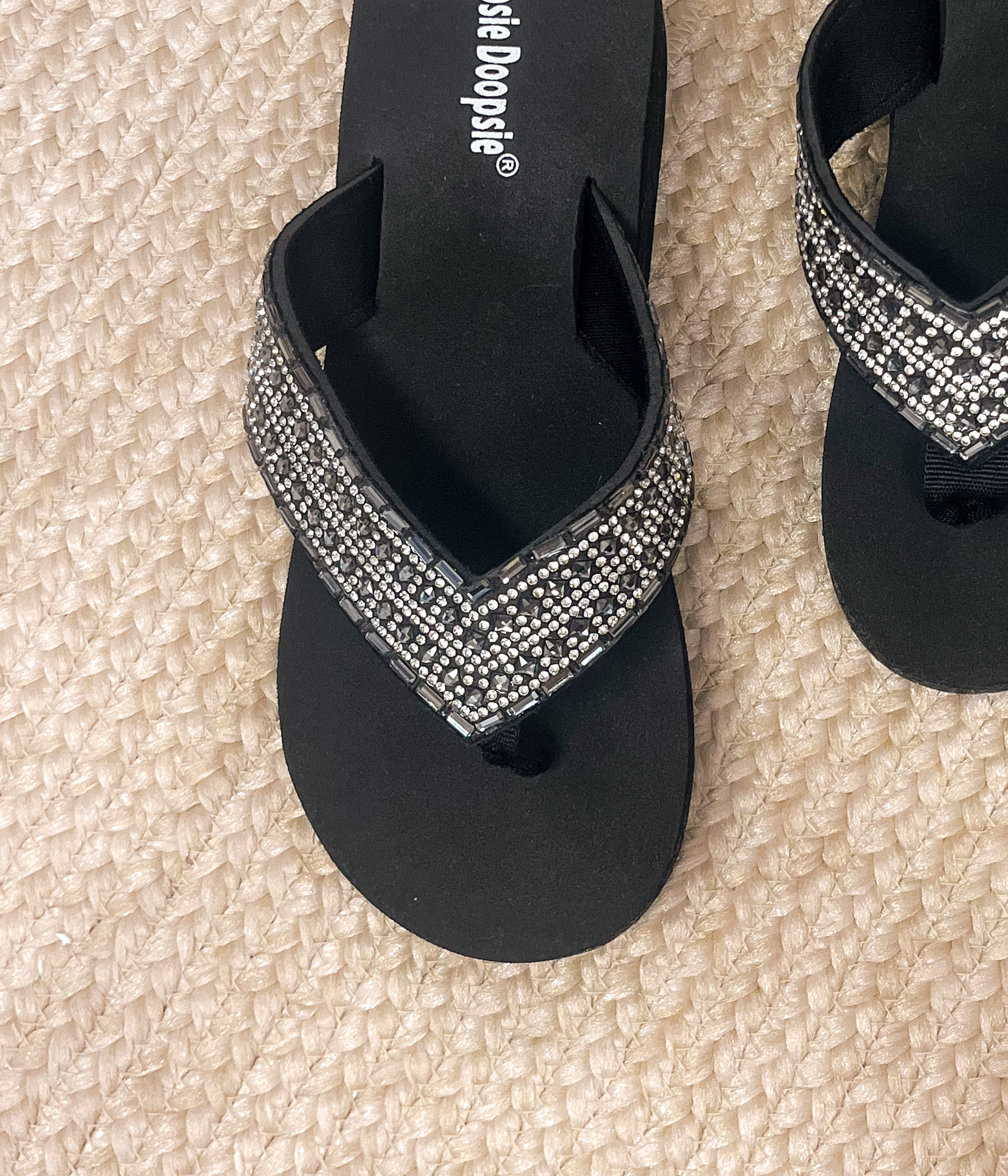 Evita Rhinestone Sandal in Black and Silver 130 Sandals Naughty Monkey- Tilden Co.