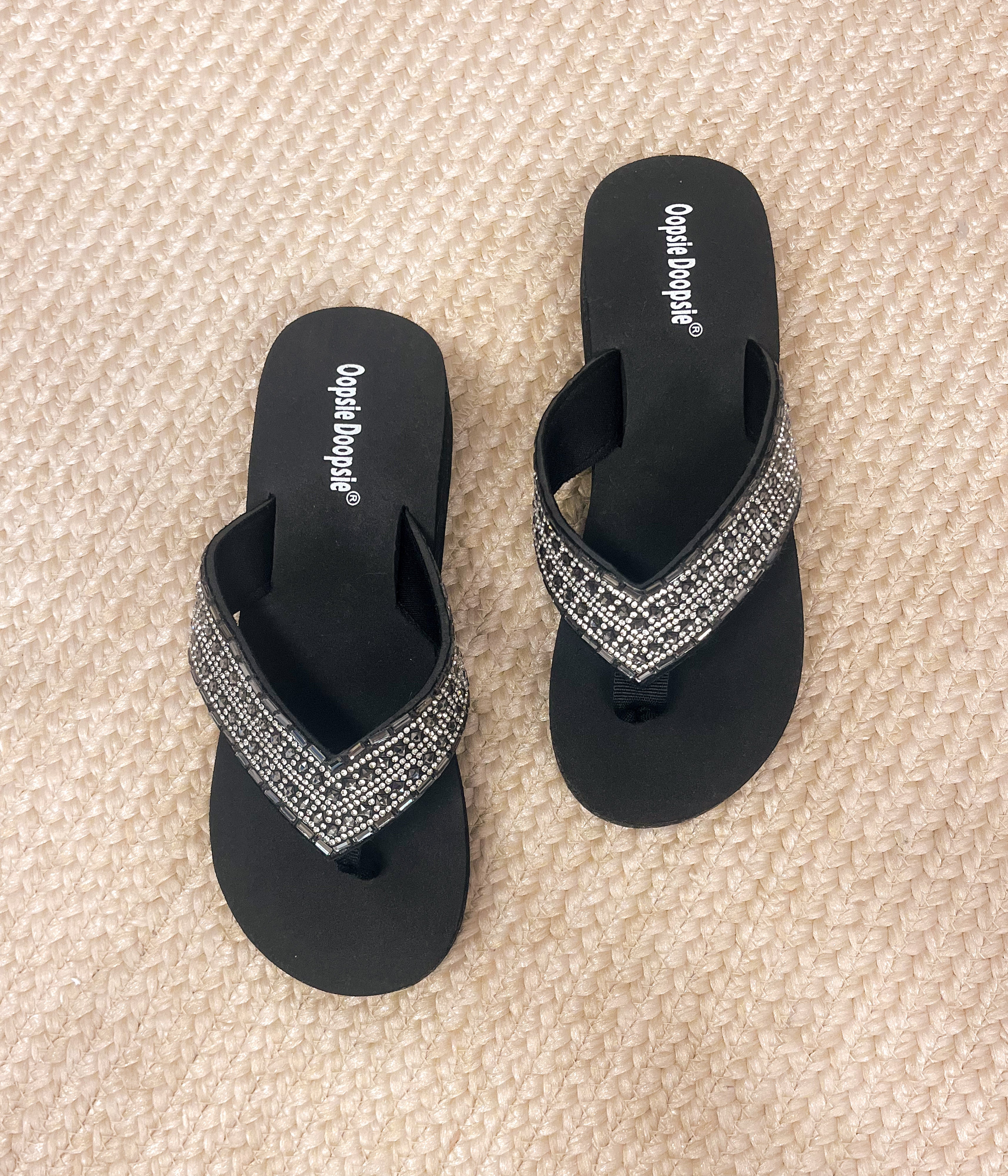 Evita Rhinestone Sandal in Black and Silver 130 Sandals Naughty Monkey- Tilden Co.