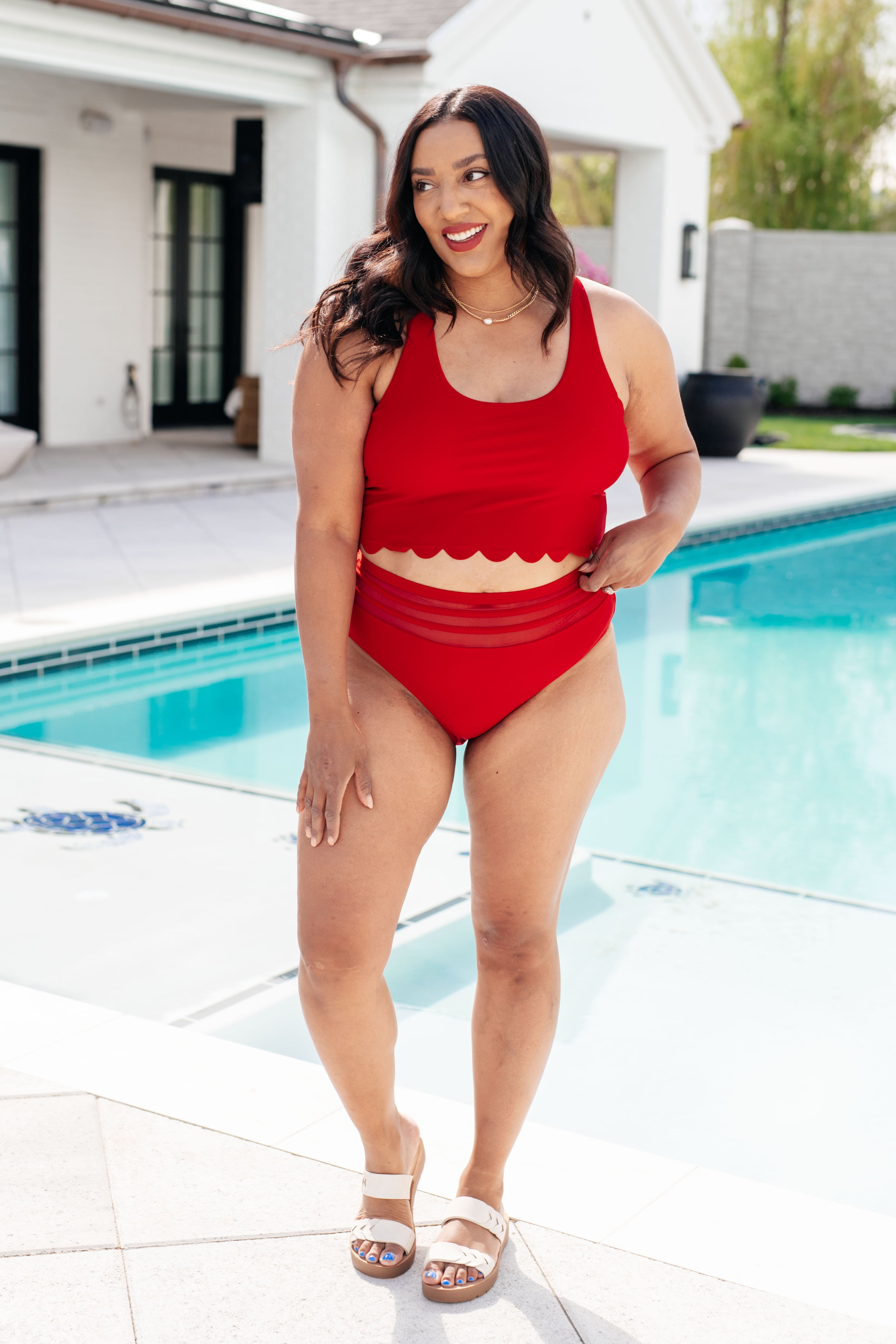 Tonga Scalloped Swim Top Swimwear Ave Shops- Tilden Co.