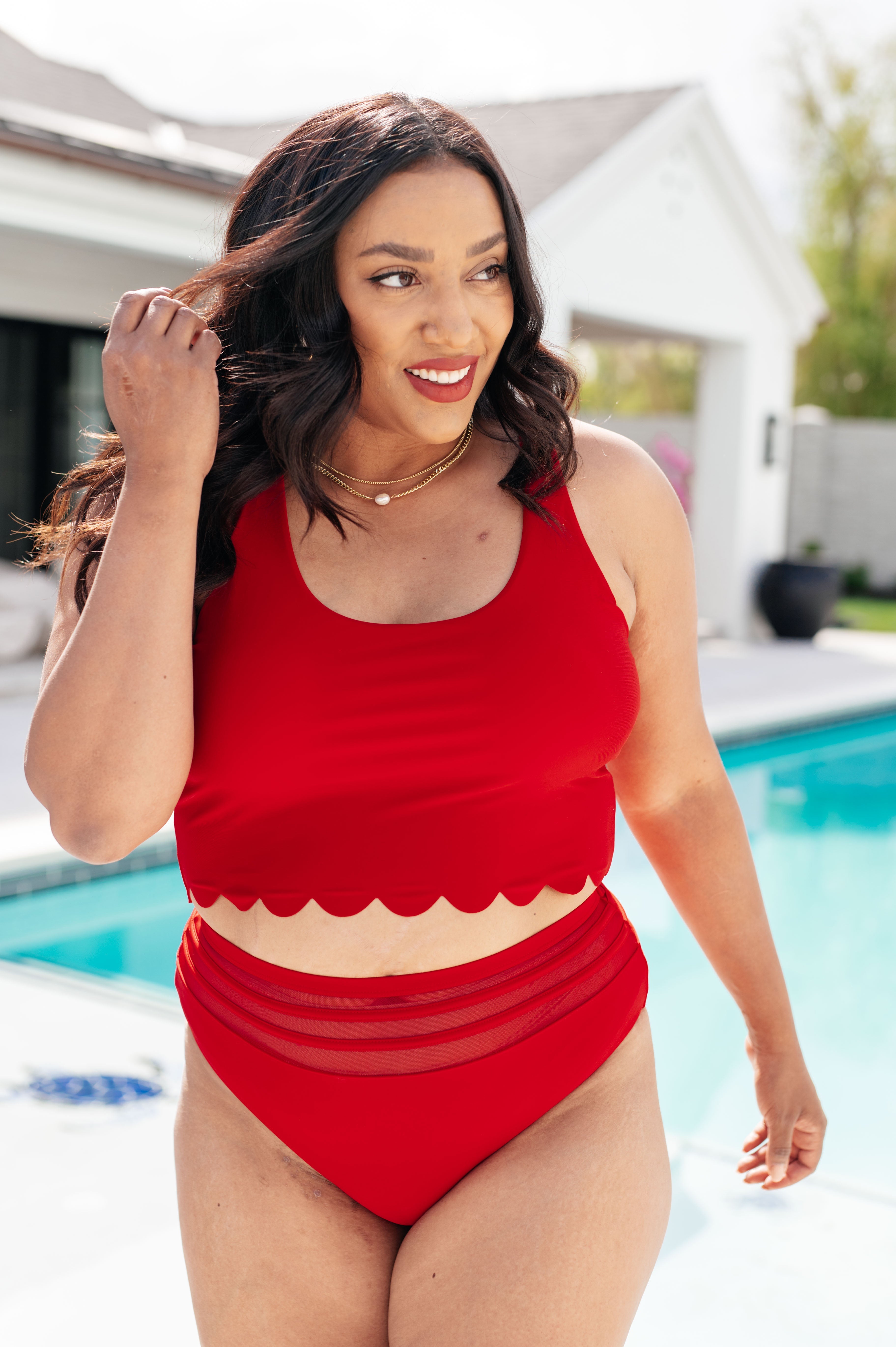 Tonga Scalloped Swim Top Swimwear Ave Shops- Tilden Co.
