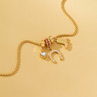 Western Rhinestone Horseshoe Charm Necklace | 80N93236 necklace JOSSLYN by wall to wall- Tilden Co.
