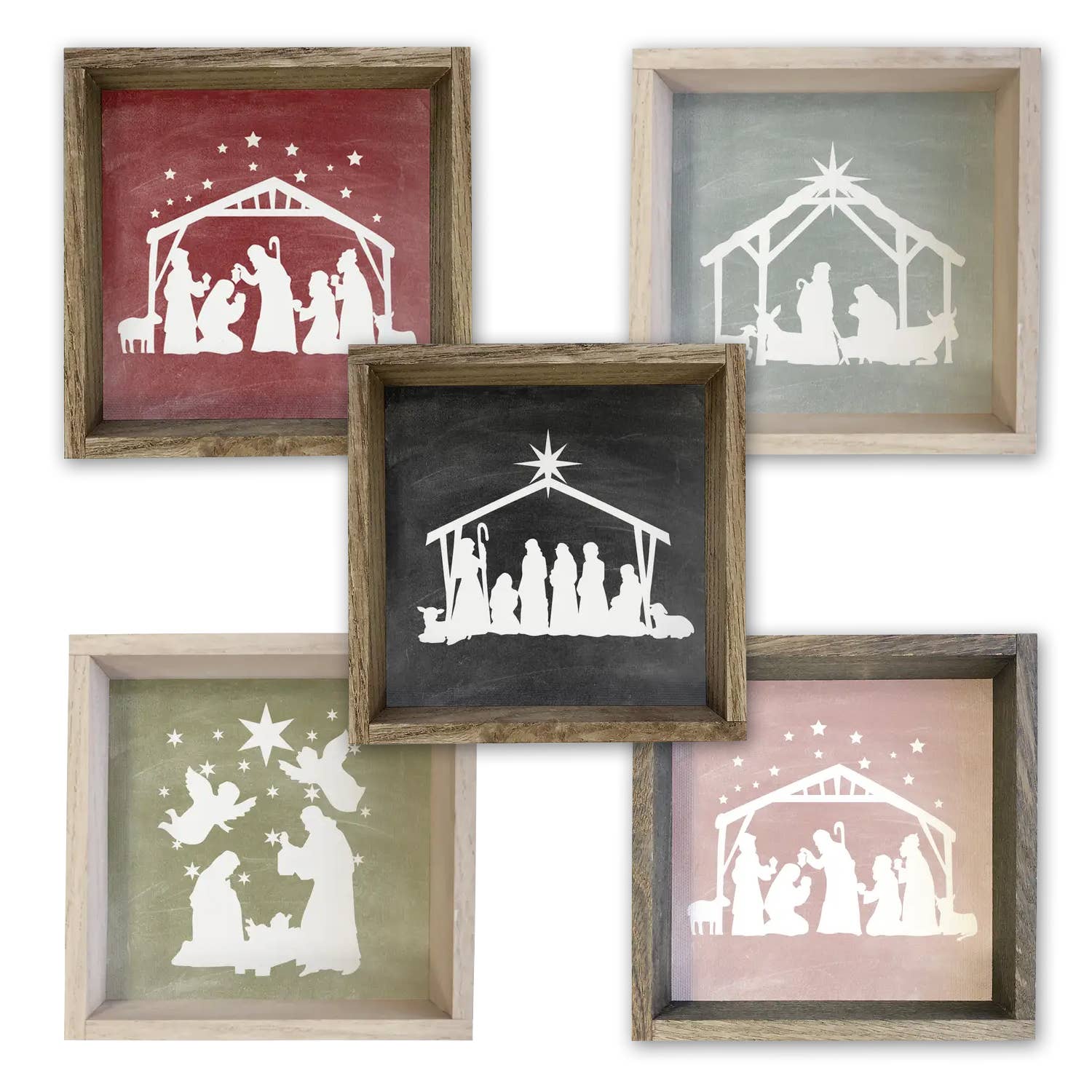 Nativity Silhouette Wood Signs Hangout Home- Tilden Co.