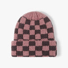 CHECKER SOFT PLUSH BEANIE HAT | 40BN917 Pink Pink beanie JOSSLYN by wall to wall- Tilden Co.