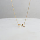 18K STAINLESS STEEL TARNISH FREE BOW NECKLACE | 40NK9418 necklace JOSSLYN by wall to wall- Tilden Co.