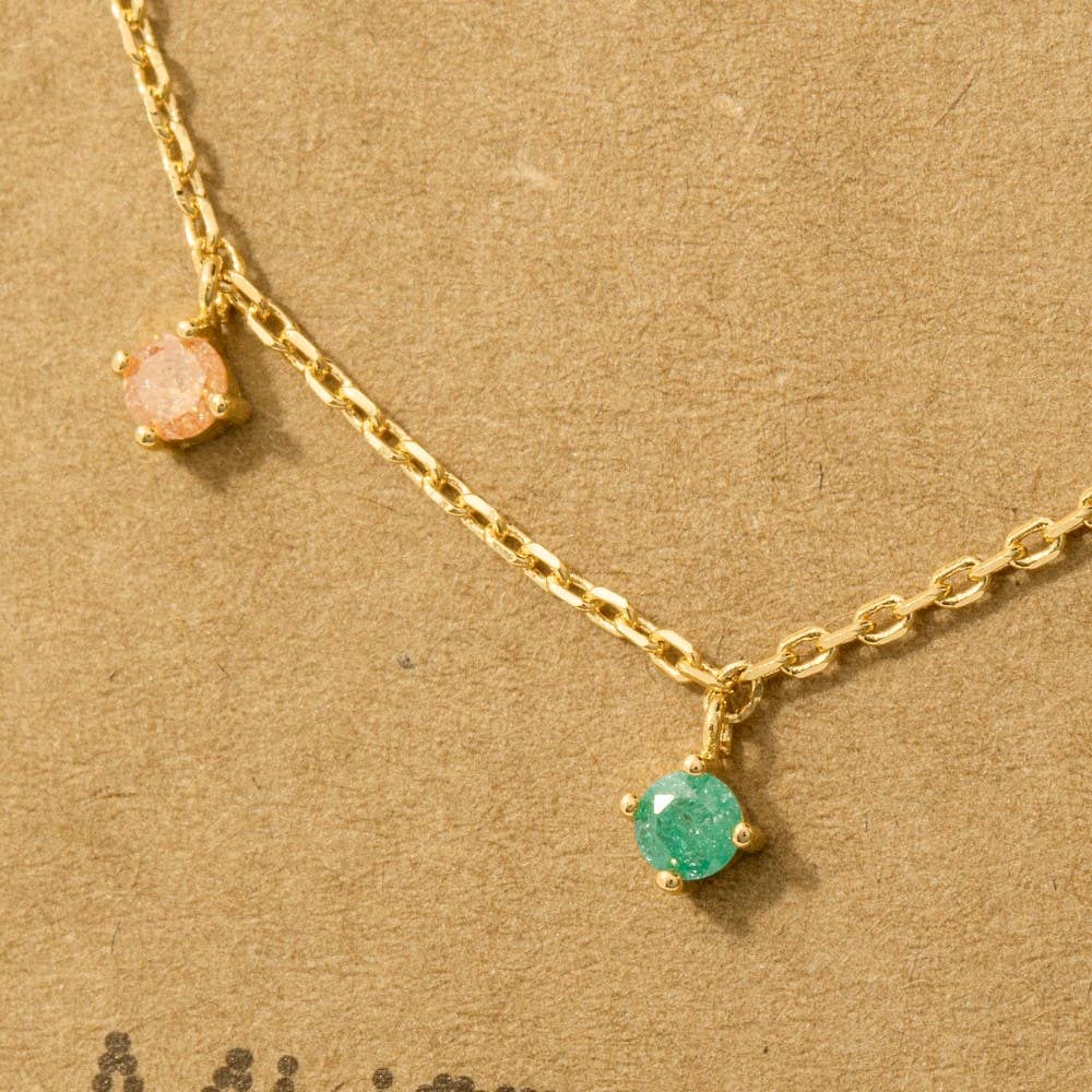 Crystal Stud Drop Necklace Necklace Fame Accessories- Tilden Co.