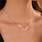 STAINLESS STEEL NON-TARNISH PEARL NECKLACE | 40NK9692 Gold Gold necklace JOSSLYN by wall to wall- Tilden Co.