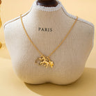 Galloping Horse and Horseshoe Charm Necklace | 80N93131 JOSSLYN by wall to wall- Tilden Co.