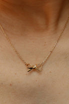18K STAINLESS STEEL TARNISH FREE BOW NECKLACE | 40NK9418 necklace JOSSLYN by wall to wall- Tilden Co.