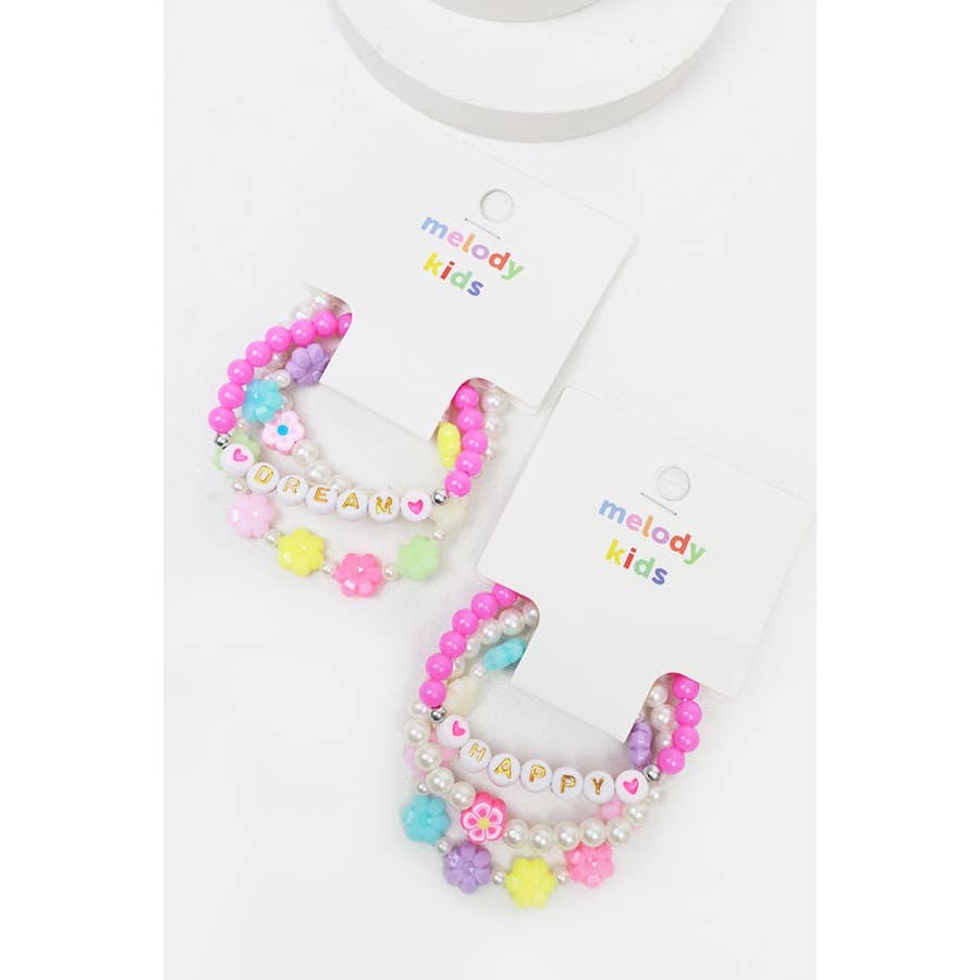 Happy and Dream Kids Bracelet Set Happy Happy Love and Repeat- Tilden Co.
