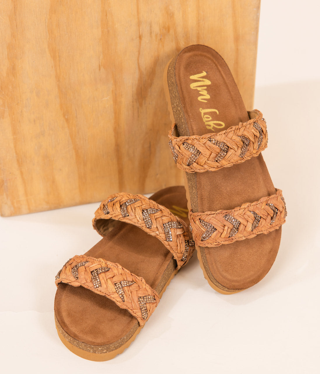 Fia Sandal in Tan 130 Sandals Naughty Monkey- Tilden Co.