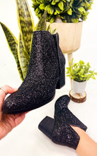 Fiera Glitter Booties in Black 110 Fashion Boots Naughty Monkey- Tilden Co.