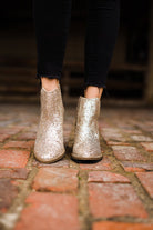 Fiera Glitter Booties in Gold 110 Fashion Boots Naughty Monkey- Tilden Co.